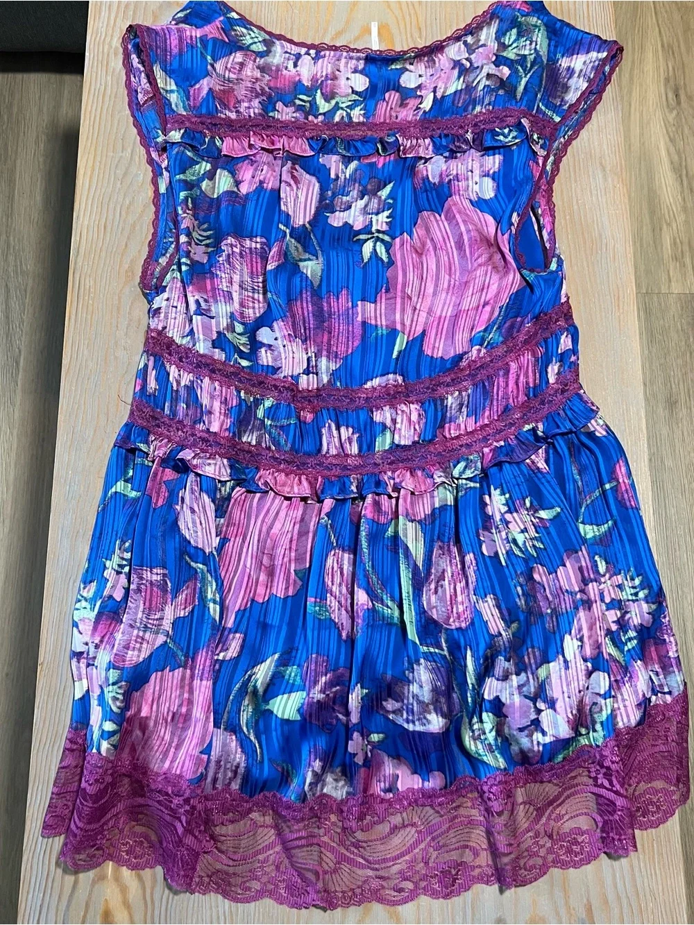 Free People Spring Fling mini dress in ultra violet floral combo size medium